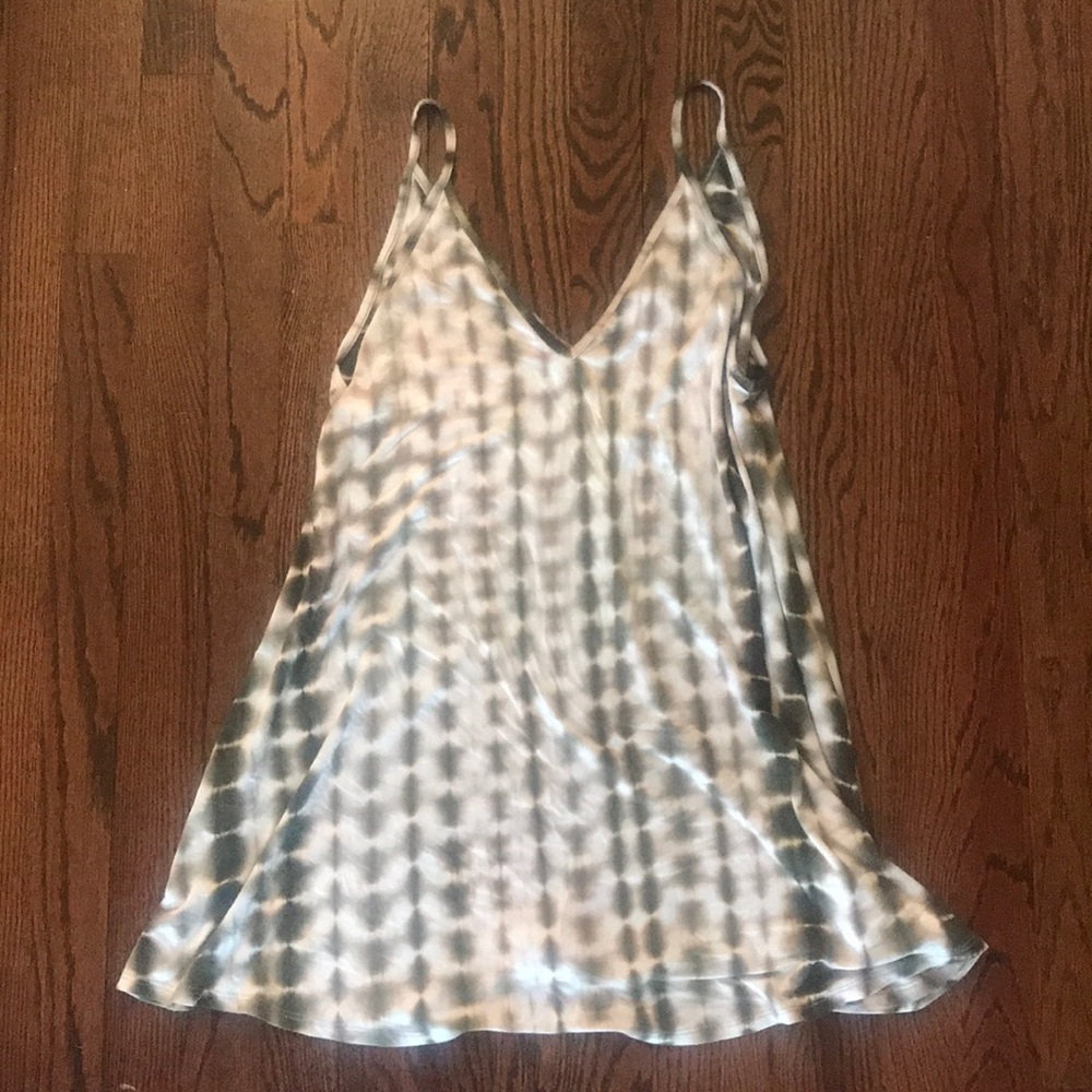 Olive and cream tie dye dress